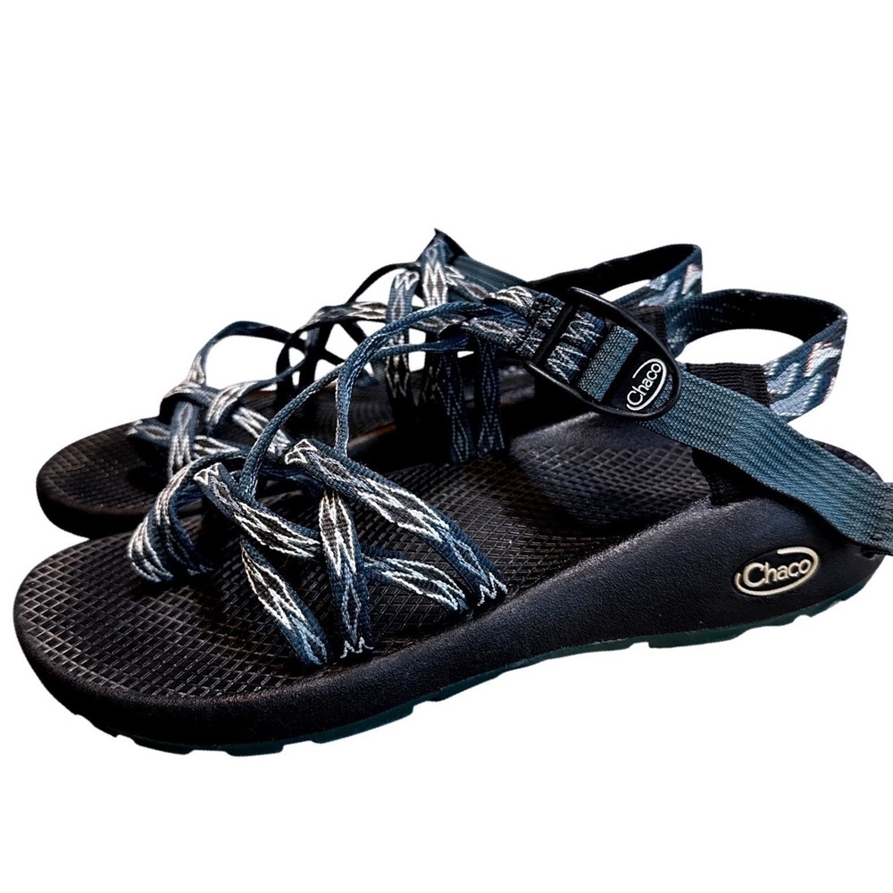Chaco Strappy Sandals Green Accent Adjustable Outdoor Hiking Womens Size 9